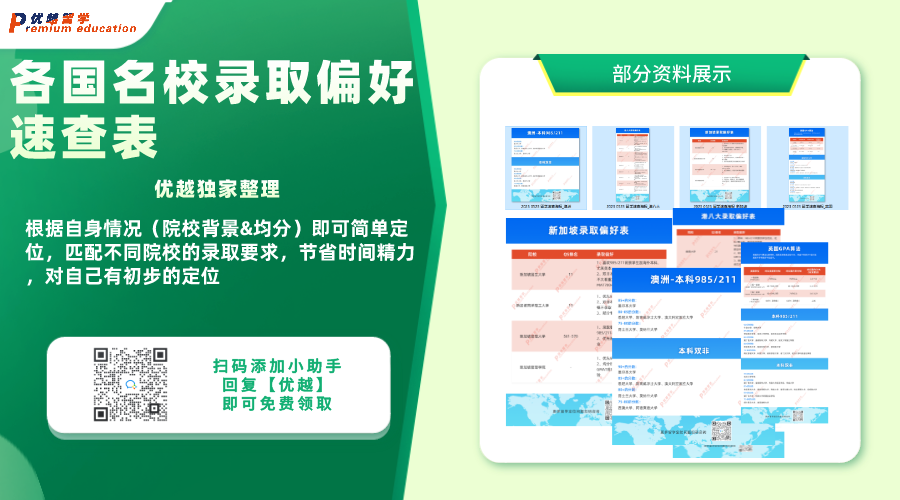 留学资料：各国名校录取偏好速查表
