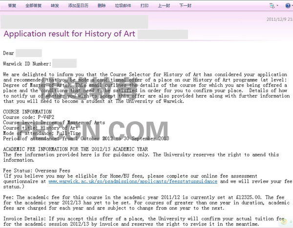 华威大学MA History of Art