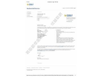 恭喜苏同学获得萨里大学人力资源管理专业硕士通知书