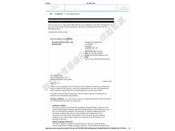 恭喜吴同学获得约克大学管理学专业硕士通知书