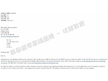 恭喜张同学获得伦敦政治经济学院统计学专业硕士通知书