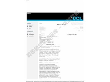 恭喜江同学获得伦敦大学学院国际公共政策专业硕士通知书