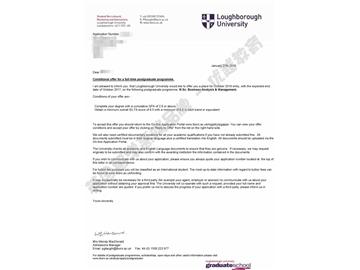 恭喜李同学获得拉夫堡大学商务分析与管理专业硕士通知书
