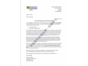 恭喜钱同学获得罗汉普顿大学国际营销管理专业硕士通知书