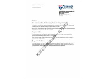 恭喜朱同学获得纽卡斯尔大学会计、金融与战略投资专业硕士通知书