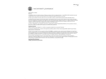 恭喜薛同学获得爱丁堡大学会计与金融专业硕士通知书