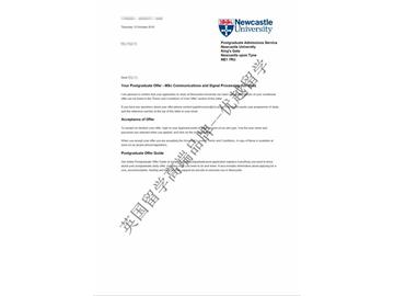 恭喜吴同学获得纽卡斯尔大学通信与信号处理专业硕士通知书