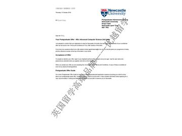 恭喜苏同学获得纽卡斯尔大学计算机科学专业硕士通知书