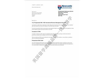恭喜江同学获得纽卡斯尔大学国际商务管理专业硕士通知书