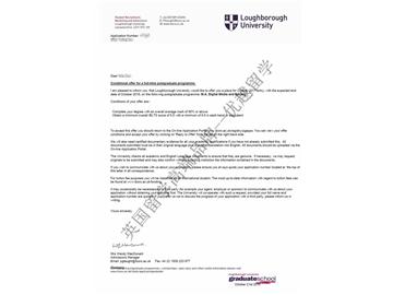 恭喜薛同学获得拉夫堡大学数字化媒体与社会专业硕士通知书