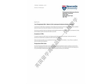 恭喜赵同学获得纽卡斯尔大学景观建筑研究专业硕士通知书