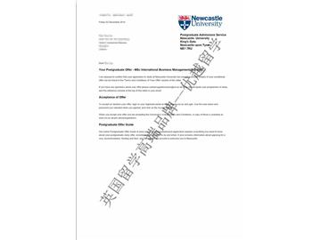恭喜徐同学获得纽卡斯尔大学国际商务管理专业硕士通知书