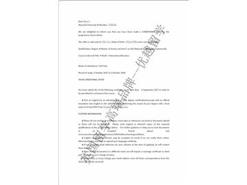 恭喜刘同学获得华威大学国际商务专业硕士通知书