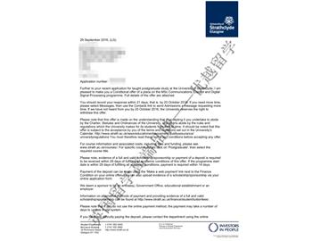 恭喜贾同学获得斯特拉斯克莱德大学通信与电子信号处理专业硕士通知书