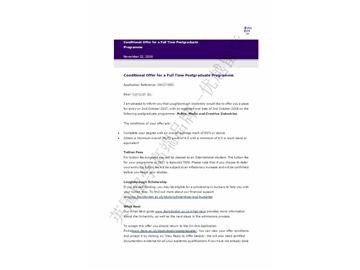 恭喜丁同学获得拉夫堡大学媒体与创意产业专业硕士通知书