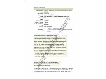 恭喜苏同学获得帝国理工学院经济与商业战略专业硕士通知书