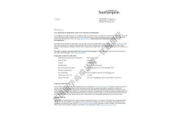 恭喜李同学获得南安普顿大学金融学硕士通知书