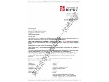 恭喜丁同学获得布里斯托大学教育心理学专业硕士通知书