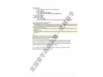 恭喜张同学获得帝国理工学院高等化学工程与生物科技专业硕士通知书