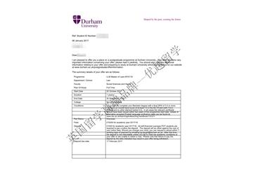 恭喜冯同学获得杜伦大学法律专业硕士通知书