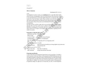 恭喜洪同学获得南安普顿大学公共健康专业硕士通知书