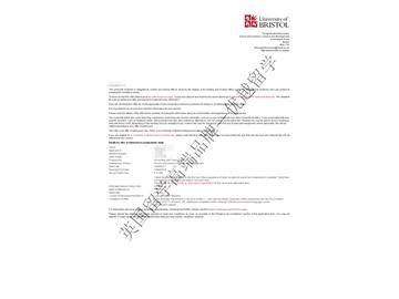 恭喜林同学获得布里斯托大学会计与金融专业硕士通知书