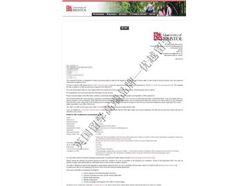 恭喜陈同学获得布里斯托大学会计与金融专业硕士通知书