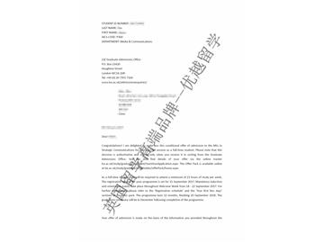恭喜胡同学获得伦敦政治经济学院战略通信（传媒）专业硕士通知书