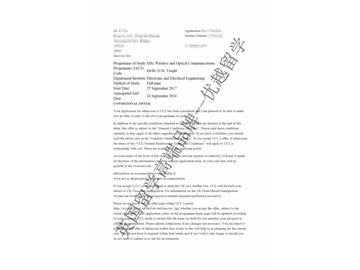 恭喜杜同学获得伦敦大学学院无线与光通讯专业硕士通知书