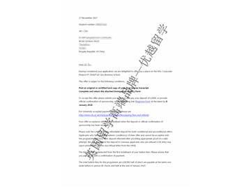 2018offer：恭喜王同学获得卡斯商学院企业金融专业硕士通知书