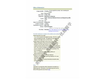 2018offer：恭喜刘同学获得帝国理工学院高等材料科学与工程专业硕士通知书