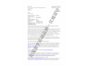 2018offer：恭喜吴同学获得伦敦大学学院法学专业硕士通知书
