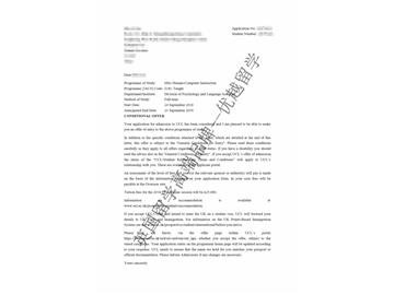 2018offer：恭喜林同学获得伦敦大学学院人机交互专业硕士通知书