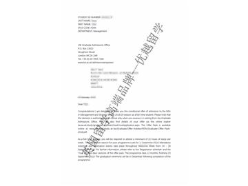 2018offer：恭喜苏同学获得伦敦政治经济学院管理与战略专业硕士通知书