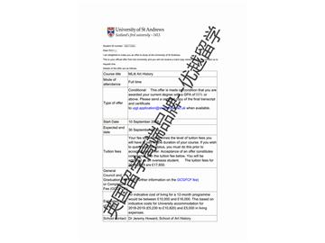 2018offer：恭喜张同学获得圣安德鲁斯大学艺术史专业硕士通知书