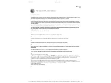 20190ffer：恭喜张同学获得爱丁堡大学（世界排名：18）城市战略与设计专业硕士通知书