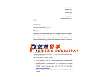 2020offer：恭喜魏同学获得莱斯特大学(世界排名：239)传媒、文化与社会专业通知书