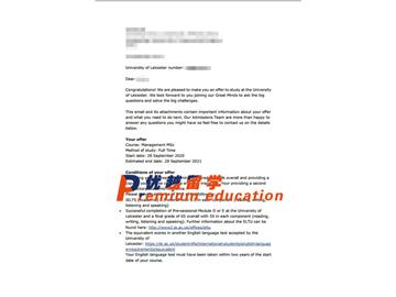 2020offer：恭喜祝同学获得莱斯特大学(世界排名：239)管理学专业通知书