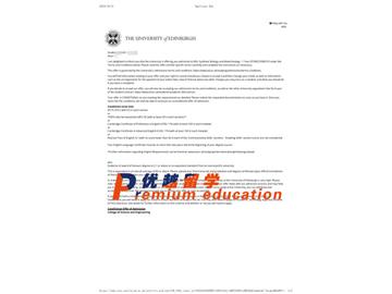 2020offer：恭喜李同学获得爱丁堡大学(世界排名：20)合成生物学与生物技术专业硕士通知书