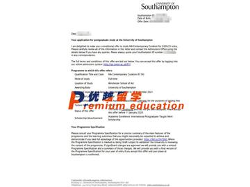 2020offer：恭喜周同学获得南安普顿大学(世界排名：97)当代策展专业文学硕士通知书