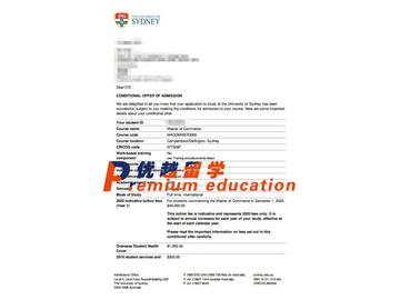 2020offer：恭喜魏同学获得悉尼大学(世界排名：42)商务专业硕士通知书