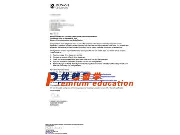 2020offer：恭喜张同学获得莫纳什大学(世界排名：58)传播与媒体研究专业硕士通知书