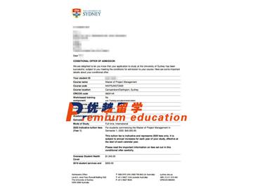 2020offer：恭喜魏同学获得悉尼大学(世界排名：42)项目管理专业硕士通知书
