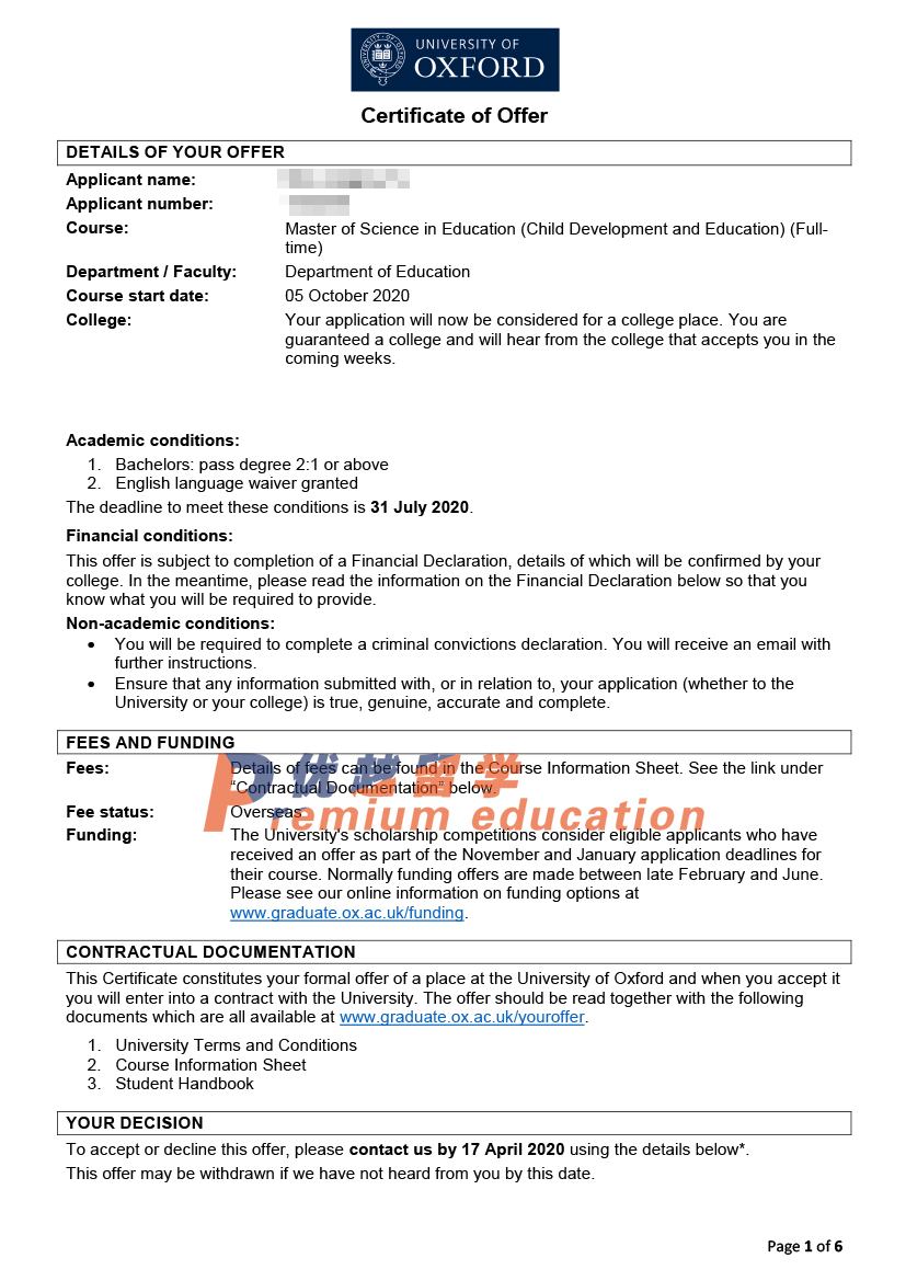 2020offer：恭喜孙同学获得牛津大学教育学专业硕士通知书