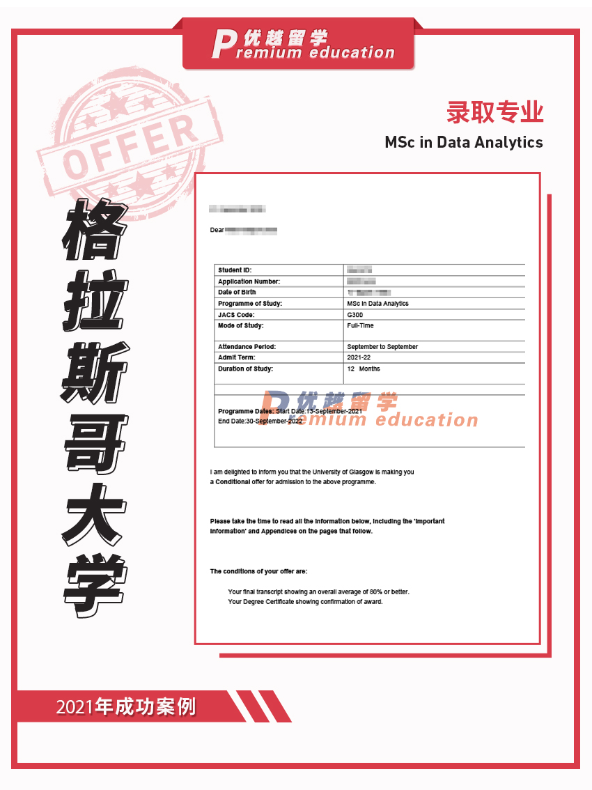 2021offer：格拉斯哥大学数据分析专业