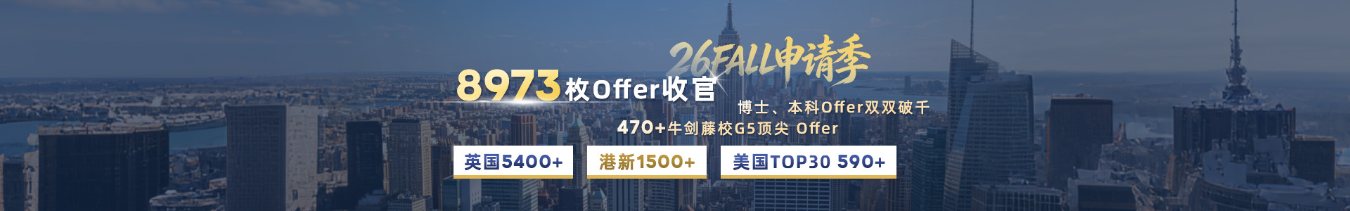 优越留学2026/27申请季offer战绩！