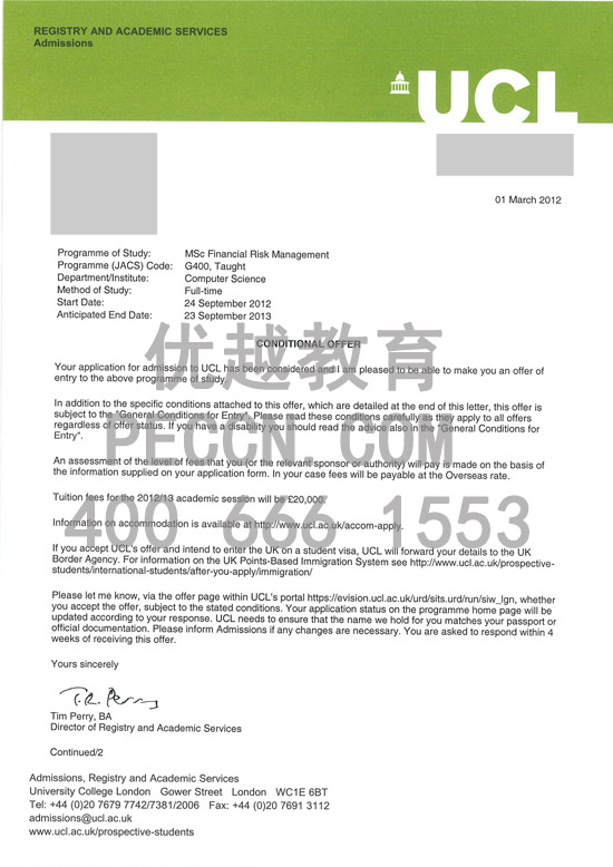 UCL MSc Financial Risk Management - 优越留学