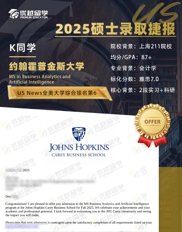 本JHU约翰霍普金斯大学offer